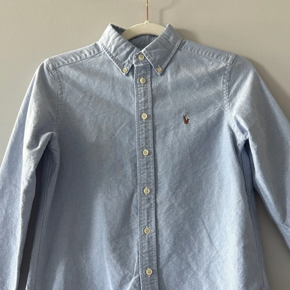 Ralph Lauren Kids Sky Blue Button-Down Shirt with collar and long sleeves NWOT